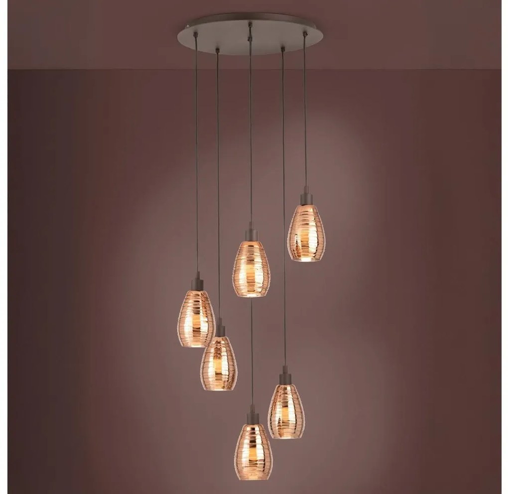 Eglo 39508 - Csillár zsinóron SIRACUSA 6xE27/60W/230V