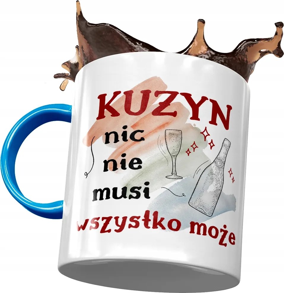 Kék Bögre Unokatestvérnek Születésnapra Ajándék Nyomtatott Fotóval