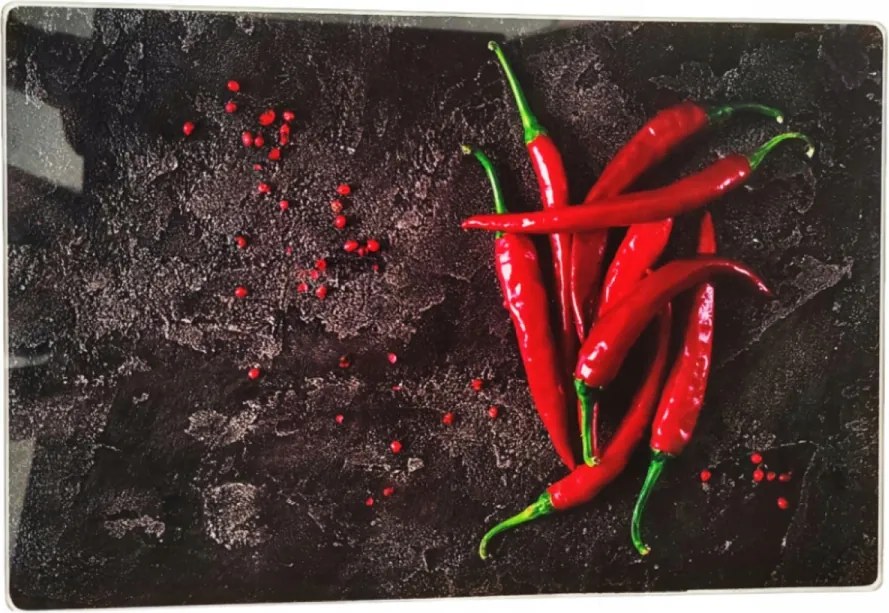 Konyhai Üveg Vágódeszka Csúszásgátló 30*40 CM Paprika