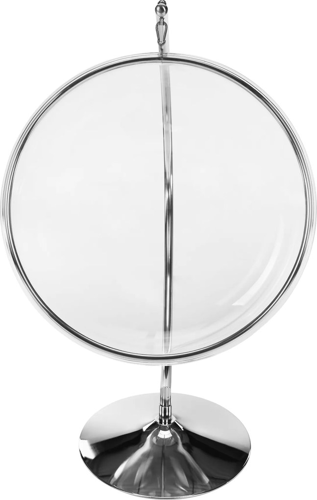Függő fotel állvánnyal, átlátszó/ezüst/szürke, BUBBLE NEW TYP 3