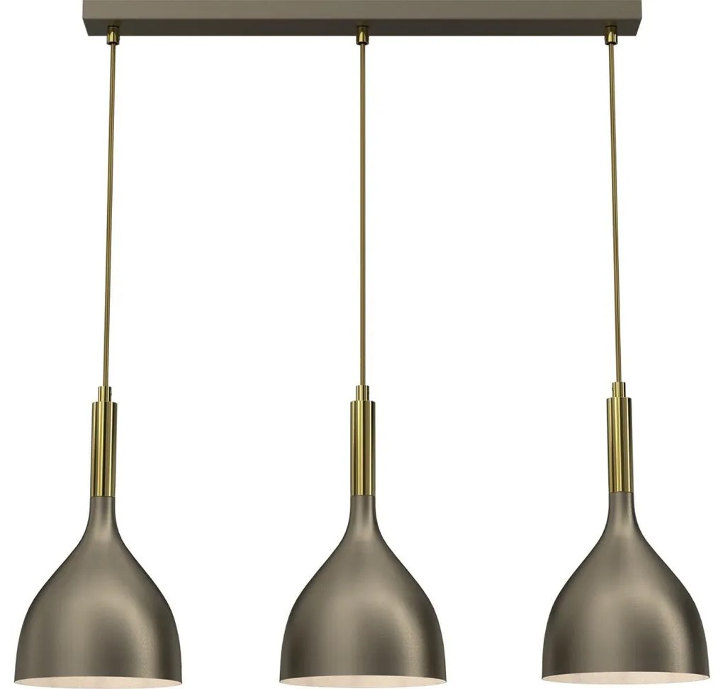 Csillár zsinóron NOAK 3xE27/15W/230V réz/arany