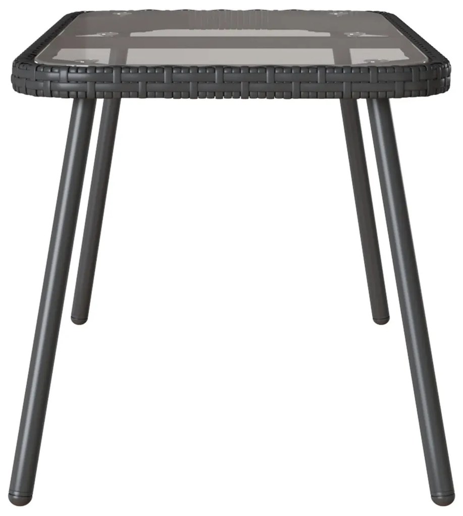 Fekete Dohányzóasztal 90x45x42 cm Polirattan