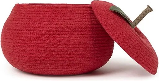 Piros textil játéktároló kosár ø 28x20 cm Apple – Lorena Canals