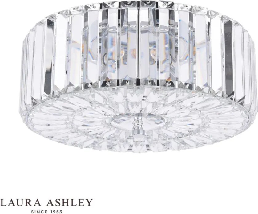 LAURA ASHLEY 3756211-Q FERNHURST Kristály Mennyezeti Lámpa Fehér, Csiszolt Króm G9 IP20