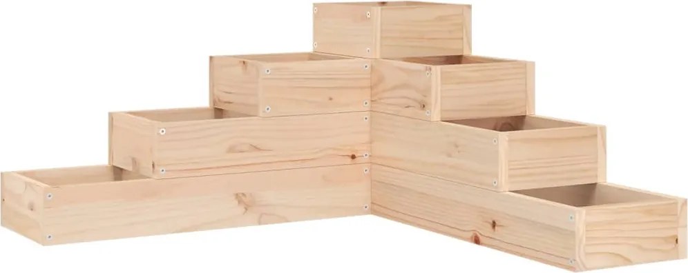 vidaXL 4 szintes tömör fenyőfa kerti virágtartó 80,5 x 79 x 36 cm