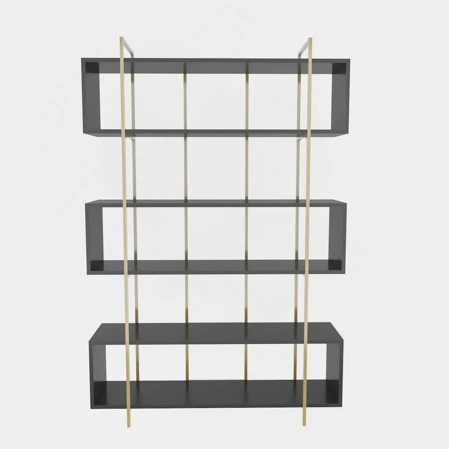 könyvespolc Bruti - Anthracite, Gold