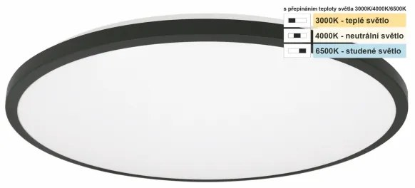 Top Light - LED Fürdőszobai mennyezeti lámpa ONYX LED/18W/230V IP44 átm. 34 cm fekete