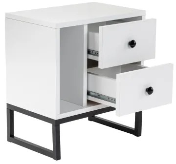 Éjjeliszekrény GLIMMER 50x45,2 cm fehér/fekete