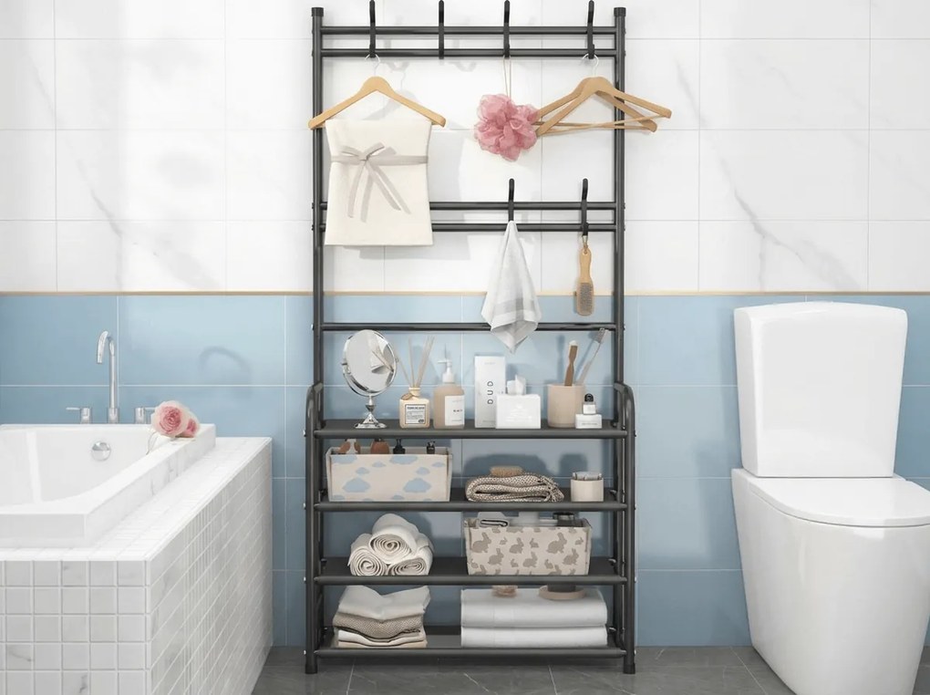 Fogas cipőtartóval CLOTHORY 80x152 cm, fekete