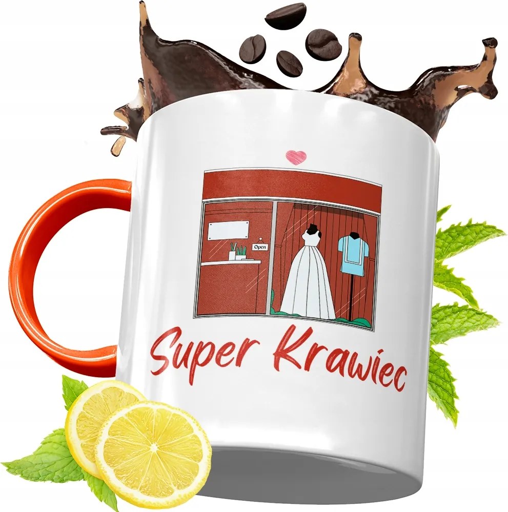 Narancssárga Bögre Szabónak Születésnapi Ajándék fényképes nyomtatással