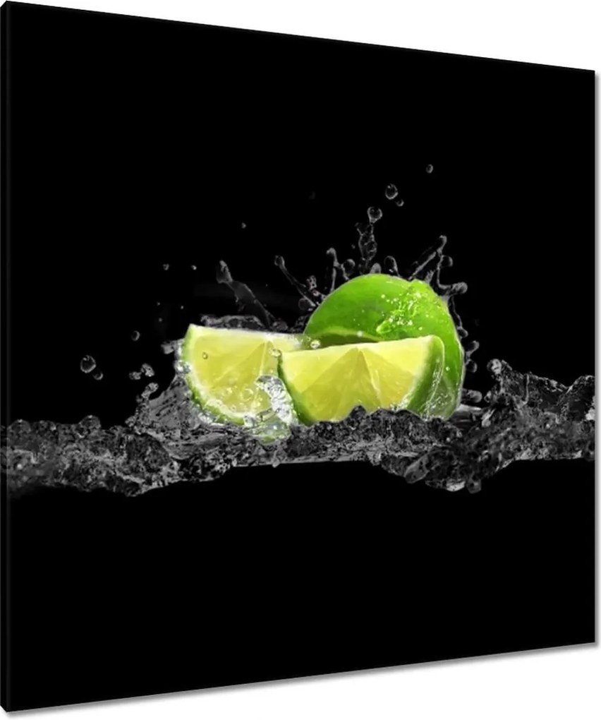 Vászonkép 90x90 Lime fekete