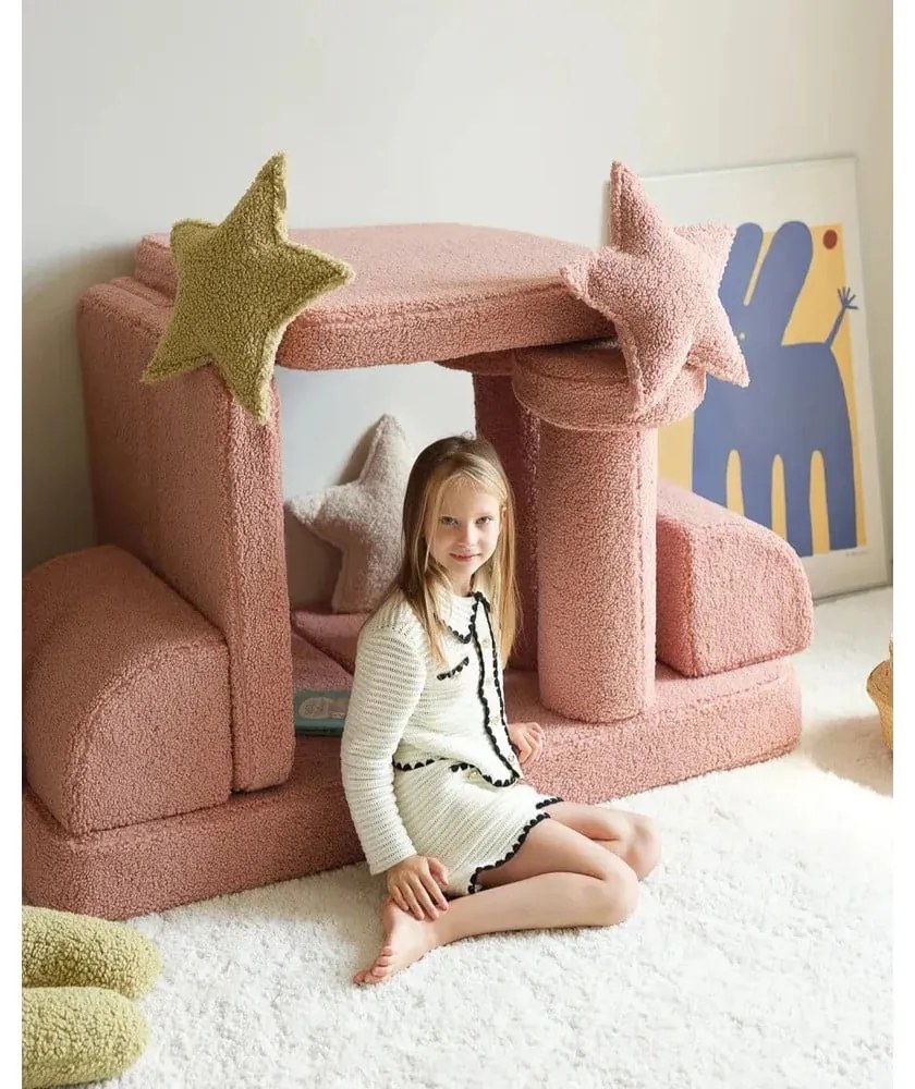 Zöld buklé párna gyerek kanapéhoz Star – Wigiwama