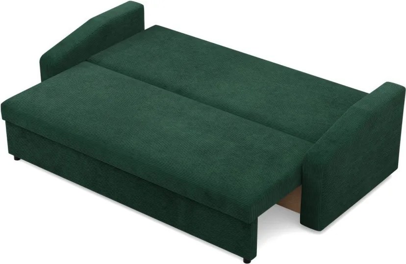 Zeus kanapéágy, kordbársony, bonell töltet, döntött kartámasz, zöld