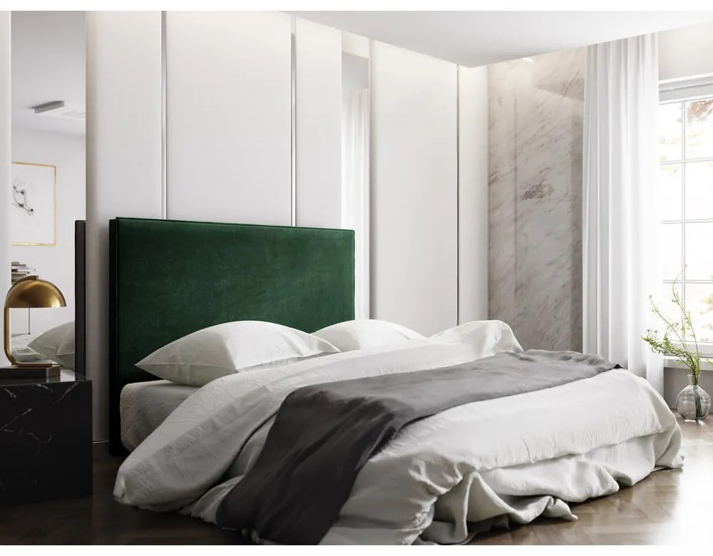 Sötétzöld ágytámla 140x120 cm Natalia – Milo Casa