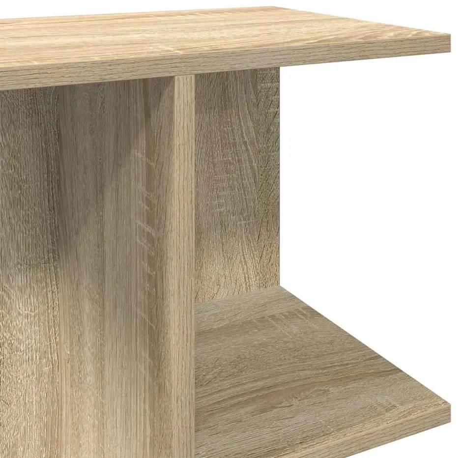 2 db sonoma tölgy színű szerelt fa éjjeliszekrény 46,5x29x61 cm