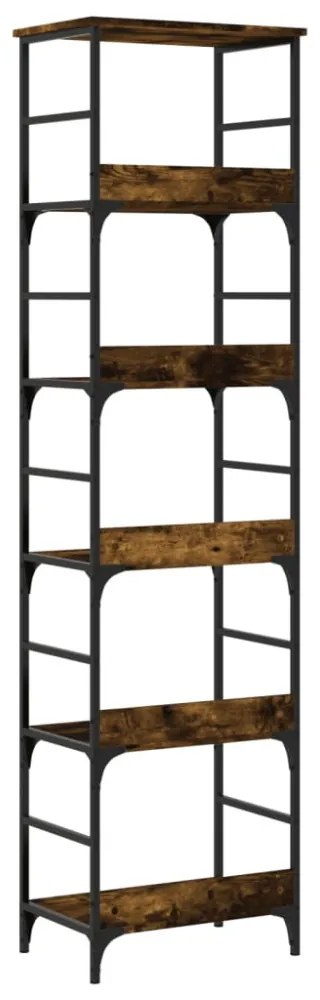 füstös tölgy színű szerelt fa könyvespolc 50 x 33 x 188,5 cm