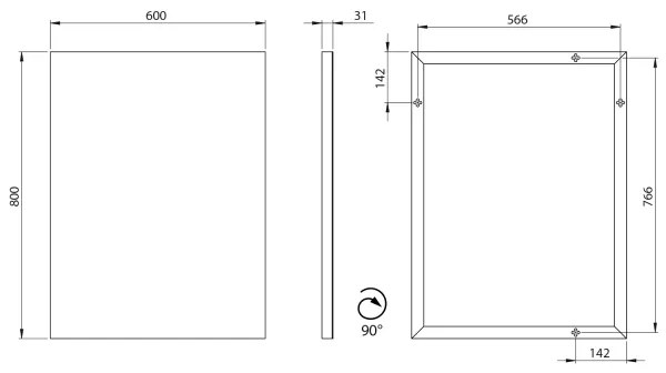 Sapho - Tükör AROWANA 60x80 cm fényes króm