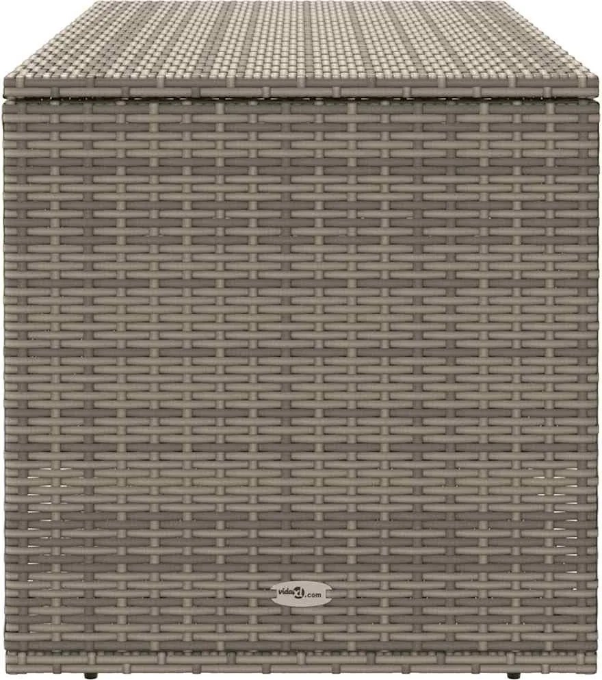 Szürke Polyrattan Kültéri Párna Doboz 100X55X55,5 Cm