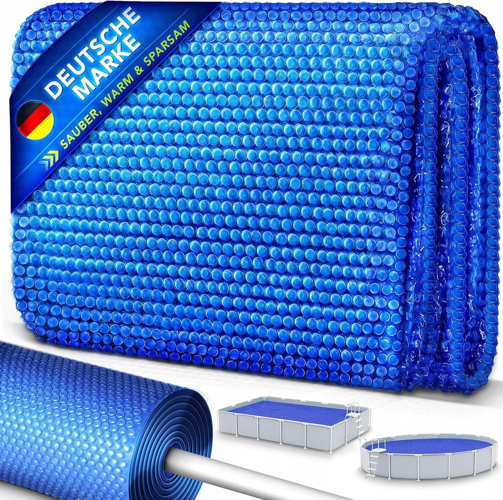 Tillvex téglalap alakú szolár takaró medencéhez, 800x500 cm-es szolár ponyva