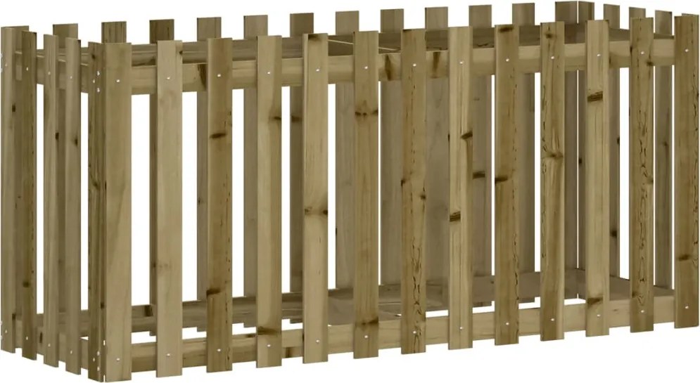 vidaXL impregnált fenyőfa kerti magaságyás kerítéssel 150x50x70 cm