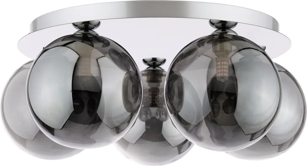 Dar Lighting modern mennyezeti lámpa foley füstös csiszolt króm darfol5450-24