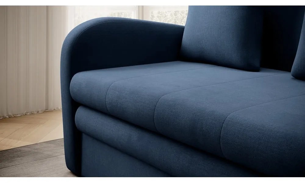Kék bársony kinyitható kanapé 130 cm Ario – ELTAP