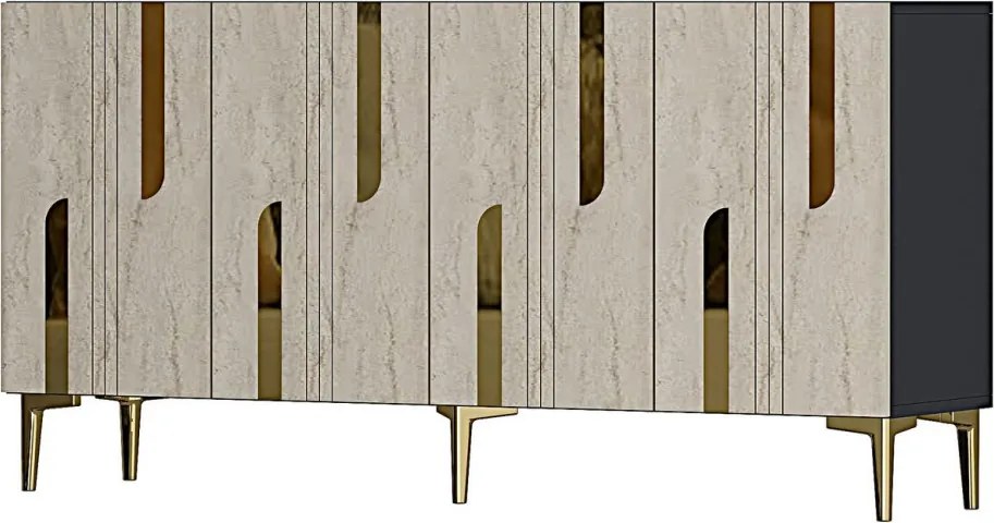 Nota 150 - Anthracite, Travertine, Gold