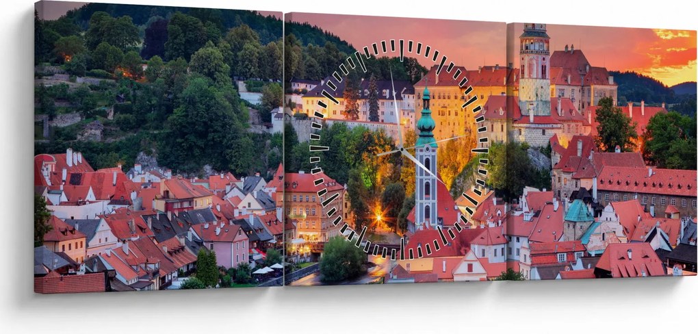 Kép - Český Krumlov (órával) (90x30 cm)