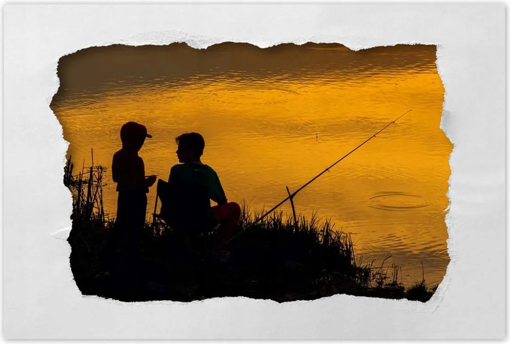 Poszterek 60x40 Nyugat halászok folyó halak