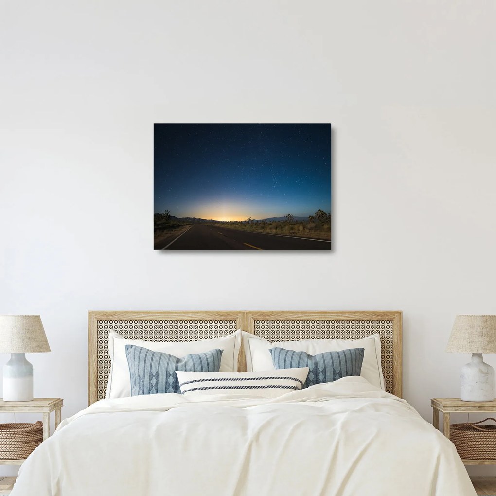 Kép - Éjszaki ég az út felett (üvegen) (70x50 cm)