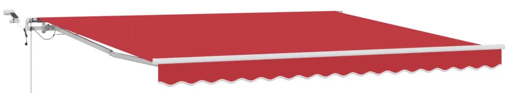 automatikus behúzható napellenző LED-del Piros 400x350 cm