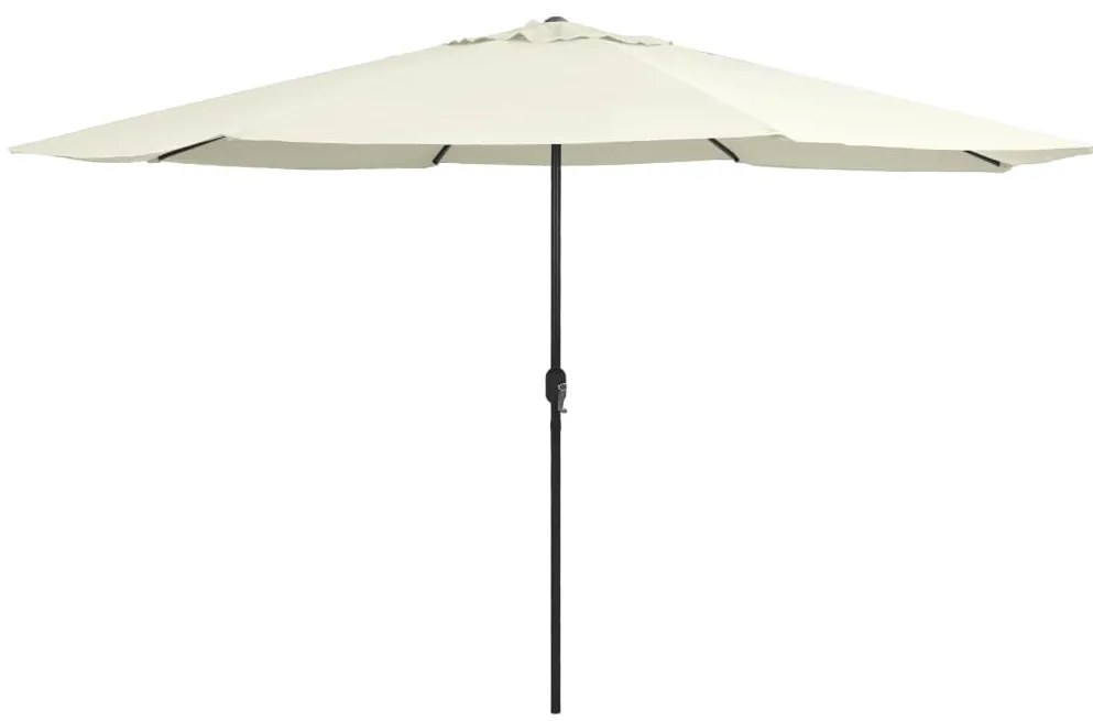 vidaXL homokszínű kültéri napernyő fémrúddal 390 cm