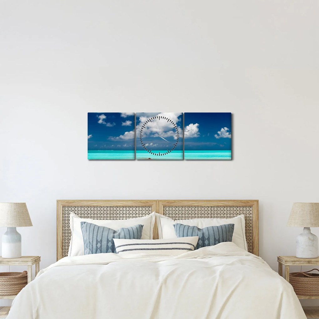 Kép - Trópusi tengerpart (órával) (90x30 cm)
