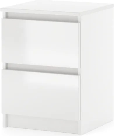 SIMPLE Stolik Nocny 40 2S biały/biały połysk