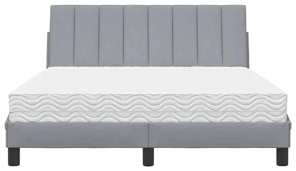 világosszürke szövet ágy matraccal Hanko 140x190 cm