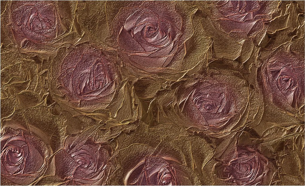 Fotótapéta Rózsa rózsaszín aranyban elegancia és romantika 208x146 +ragasztó