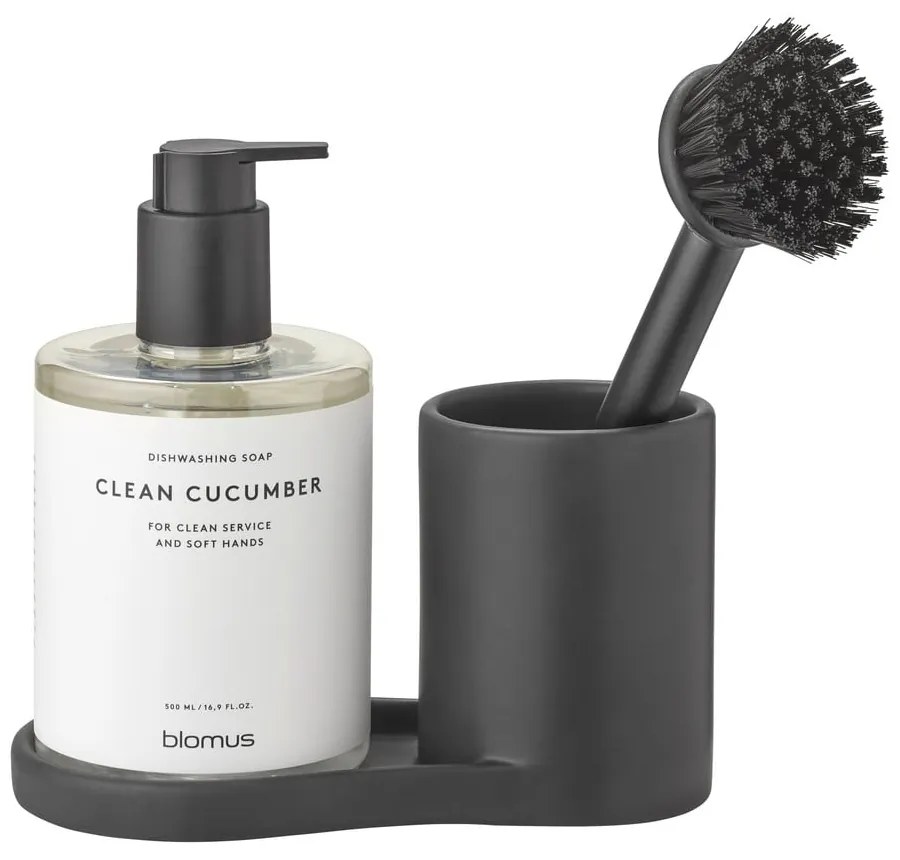 Fekete agyagkerámia mosogatóeszköz tartó Piro – Blomus