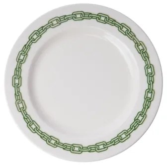 24 részes porcelán étkészlet, fehér/zöld