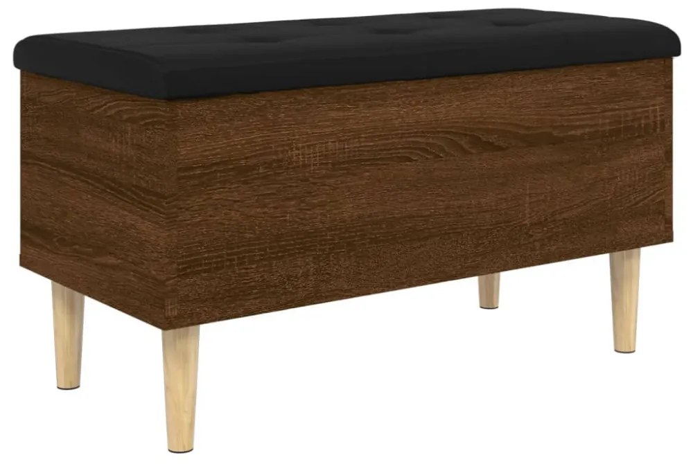 barna tölgy színű szerelt fa tárolópad 82x42x46 cm