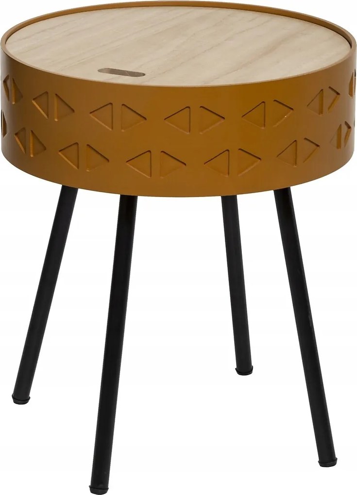 Modern oldalsó kiegészítő dohányzóasztal kerek tárolóval a nappaliba