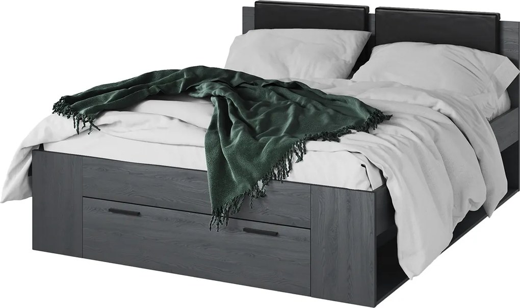 postel 160x200 kárpitozott ágy fejtámlája Galaxy 51 - tölgy carbon