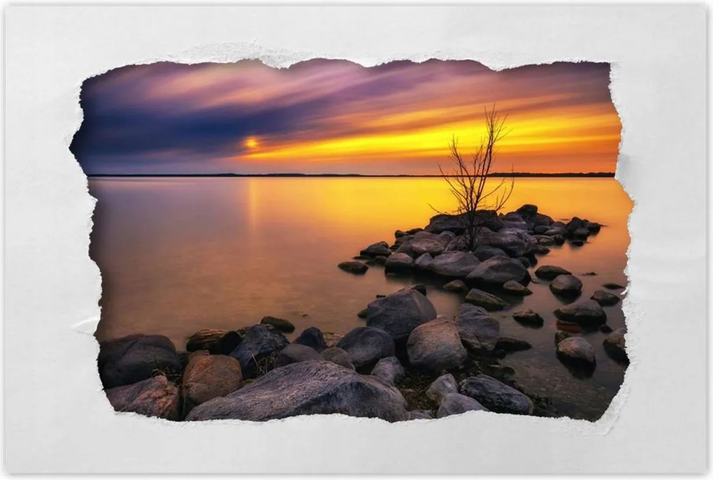 Poszterek 120x80 Sziklák Tenger Naplemente