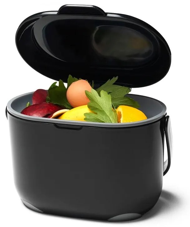 Caddy fekete-szürke komposztálható hulladék gyűjtő, 2,5 l - Addis
