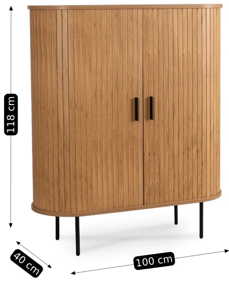 Magaskomód Tölgy Színben. TRISH 100 cm.