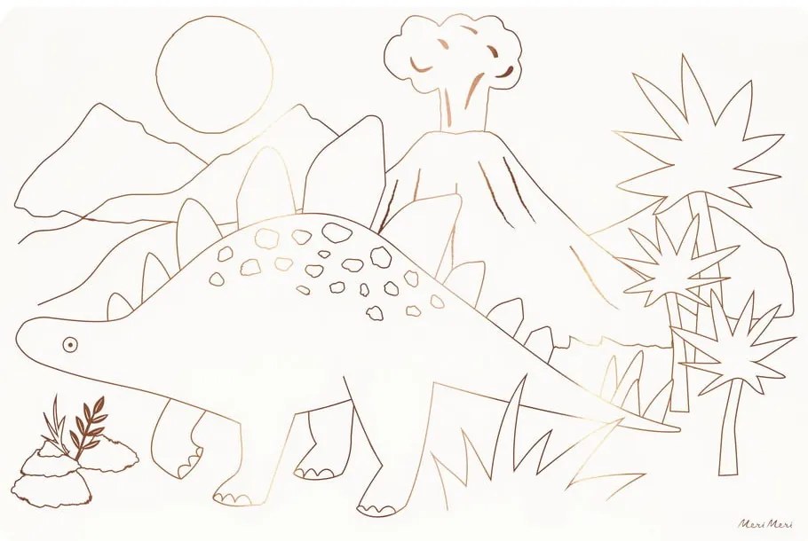 Papír tányéralátét szett 8 db-os 28x42.5 cm Dinosaurs – Meri Meri