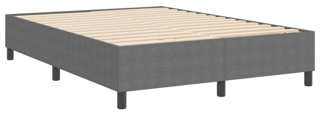 Boxspring Ágy Világosszürke 160x200 cm Corduroy Szövet