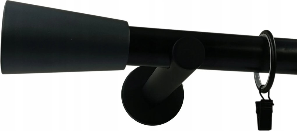 Függönykarnis Fekete Matt fi25mm Modern 300cm Henger