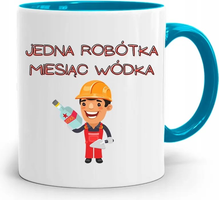 Kék Bögre Építőknek Egy Kézimunka Vodka! fényképes nyomattal