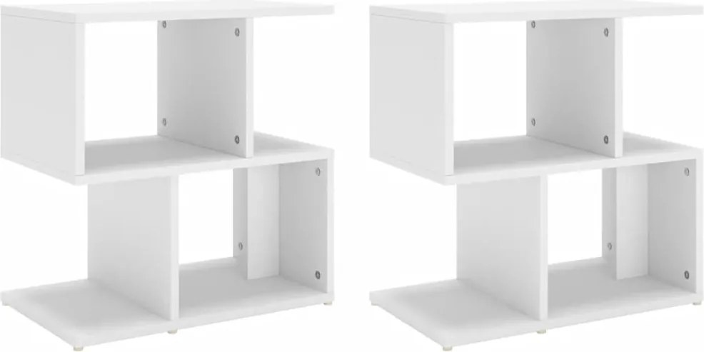 vidaXL 2 db fehér szerelt fa éjjeliszekrény 50 x 30 x 51,5 cm