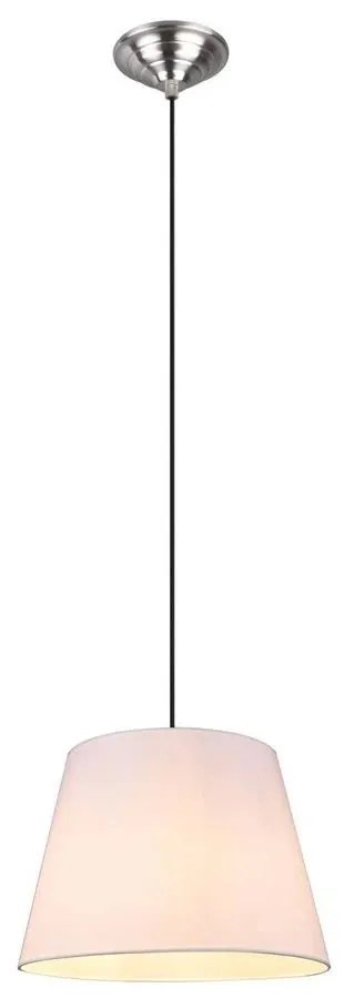 Lindby Alomira függőlámpa, nikkel/fehér